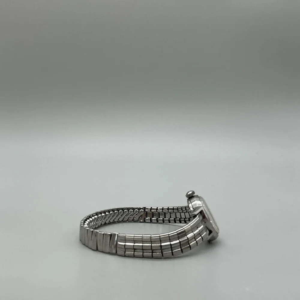 Vintage Bulova 1965 Womens Watch 20mm Silver Tone Swiss Expansion Manual Wind